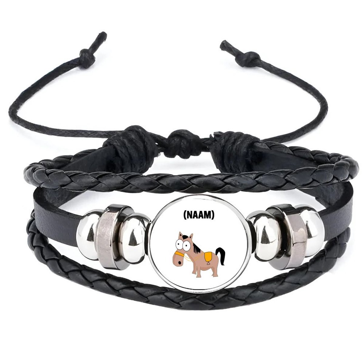 Akyol - paardrijden met eigen naam armband zwart - Paardrijden - paardrijder - sport