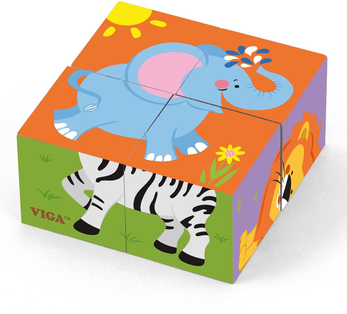 Viga Toys - Vormenpuzzel Blokken Safari