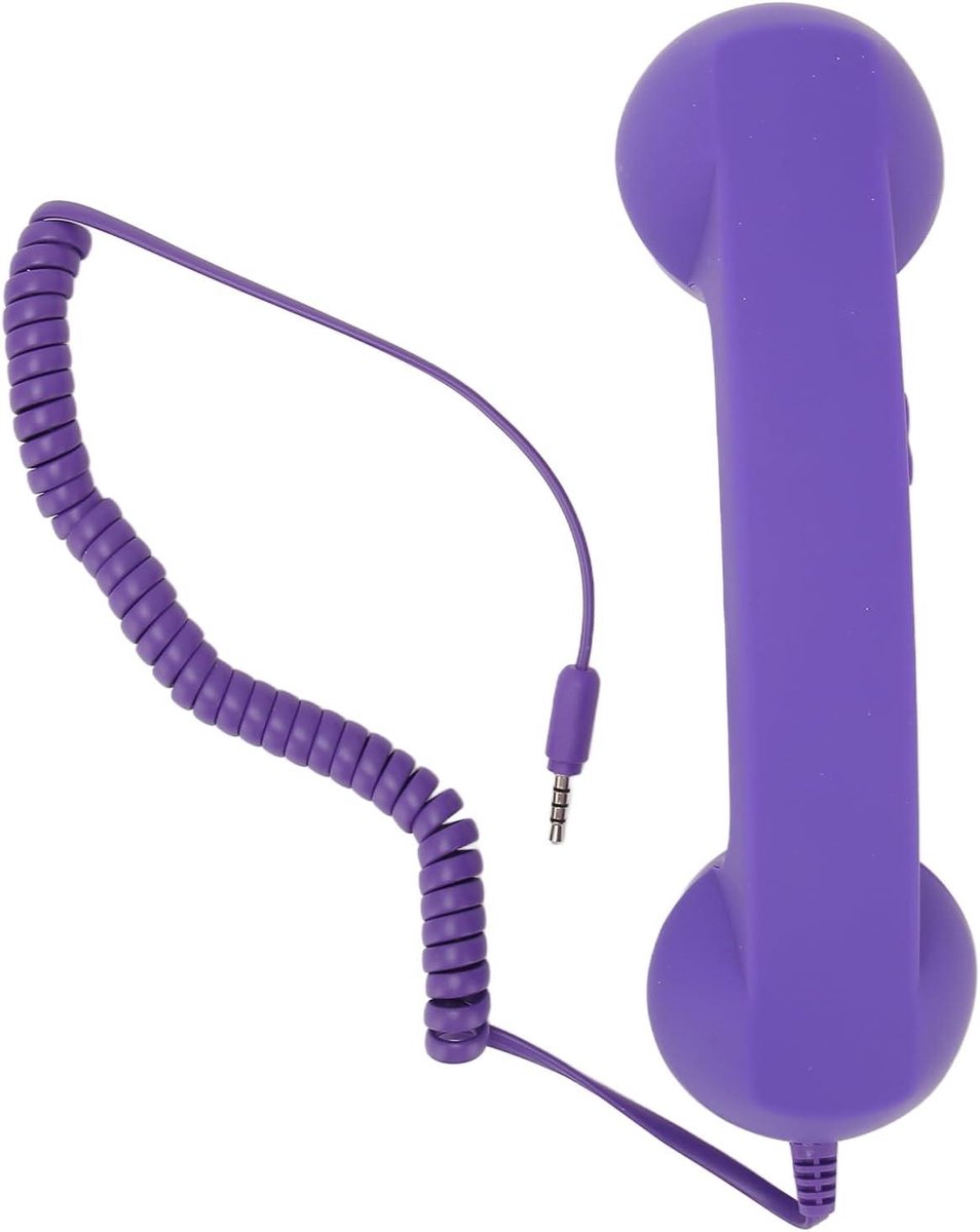 Retro 35 Mm Telefoonhoorn Stralingsbestendige Bedrade Mobiele Telefoonontvanger voor Smartphonecomputer (Paars)