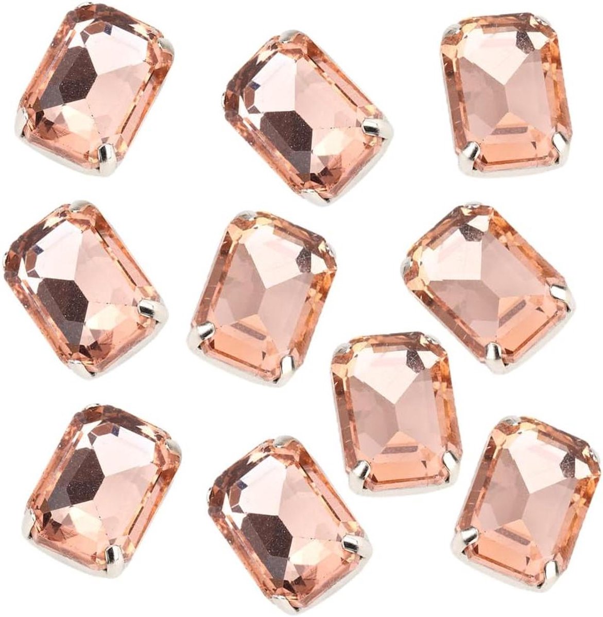 Image of 10 stuks klauw strass DIY kunst kleurrijke kristallen klauw strass glitter stenen kleding handwerk kleding accessoires (champagne)