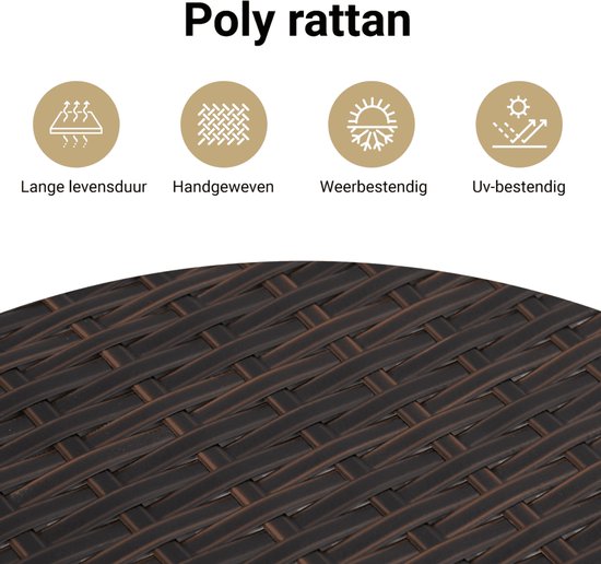 Tuinkrukken met kussens 2 st 40x40x43 cm poly rattan Tuinkrukken met kussens 2 st 40x40x43 cm poly rattan