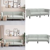 Bol.com vidaXL Driezitsbank fluweel lichtgrijs - Bank - Banken - Bankstellen - Sofa aanbieding