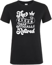 T-shirt femme « La Reine a officiellement pris sa retraite » - Drôle - Retraité - T-shirts - T-shirt retraite - Cadeau retraite - Retraite - T-shirt femme - Taille - M