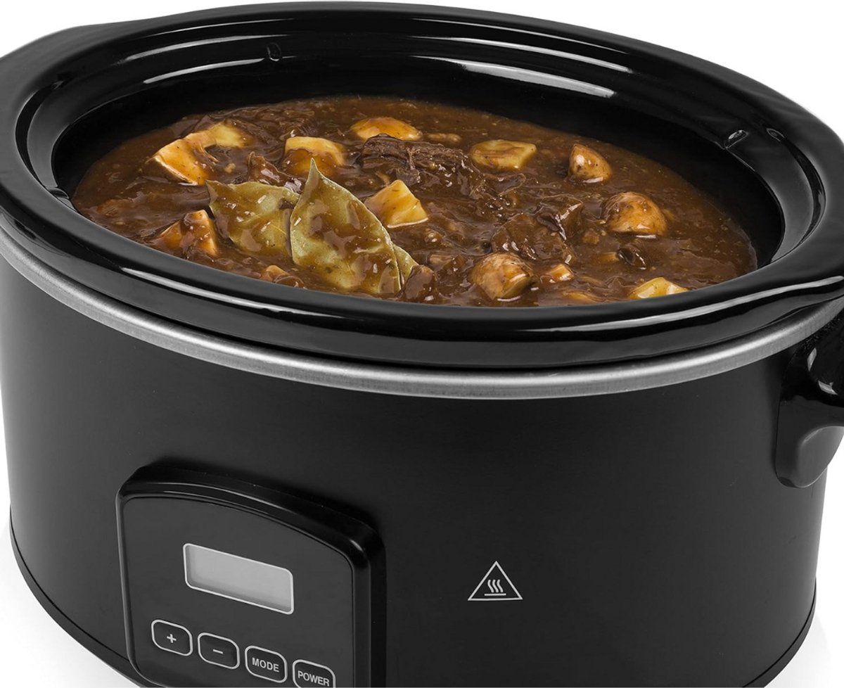 Afbeelding 3 van Slowcooker Met Timer - Digitale Slowcooker Met Timer - Programmeerbare Slowcooker - Hotpot - Elektrische Slowcooker - Binnenpan - Keramische Binnenpan - Timerfunctie - Warmhoudfunctie - Snelkookpan - Rijstkoker - RVS