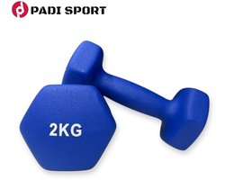 Padisport - Dumbell 2 x 2 kg - halter 2 kg - gewichten set halters - gewichten 2 kg - Gewichten