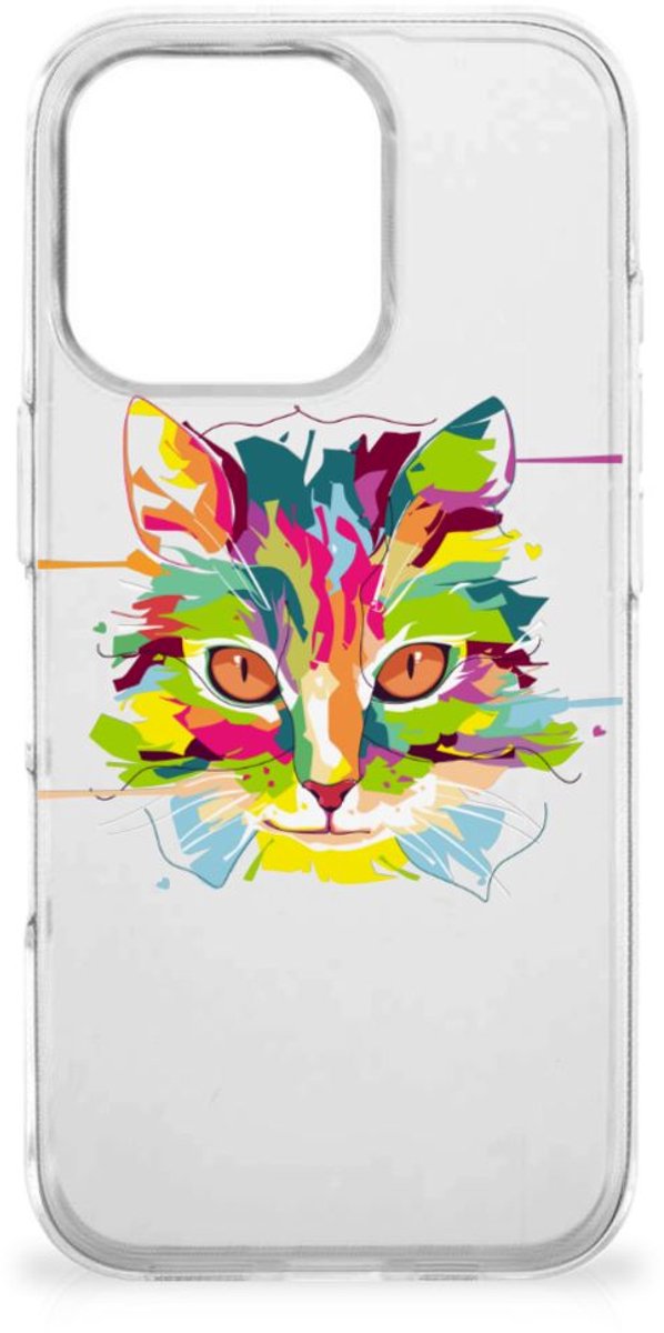 iPhone 16 Pro Max Telefoonhoesje met Naam Cat Color