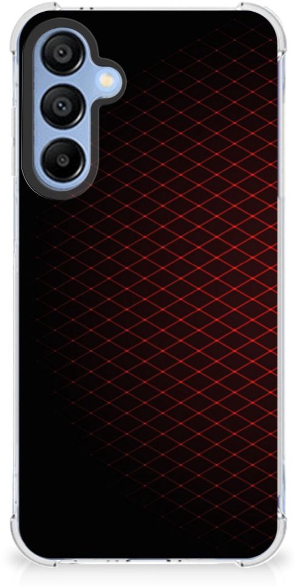 Samsung Galaxy A16 Doorzichtige Silicone Hoesje Geruit Rood