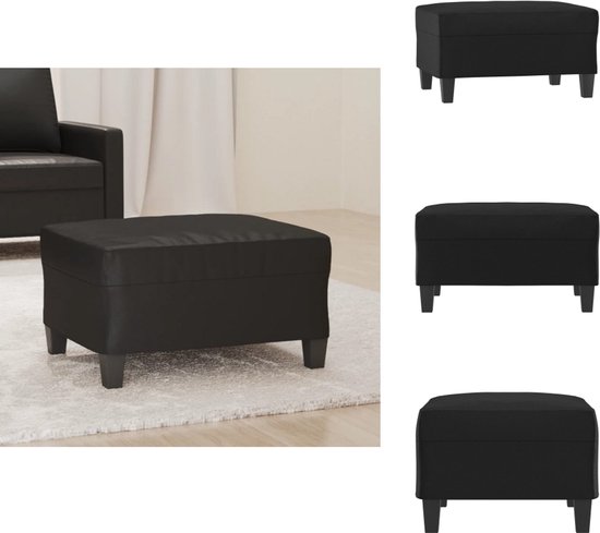 vidaXL Kruk met houten poten fluweel crèmekleurig