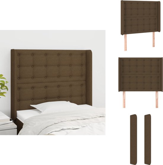 vidaXL Bedframe Stof Donkerbruin 180x200 cm, Twijfelaar Ombouw
