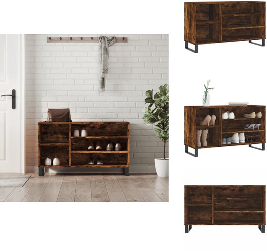 VidaXL Schoenenkast 90x38x61,5 cm bewerkt hout sonoma eikenkleurig