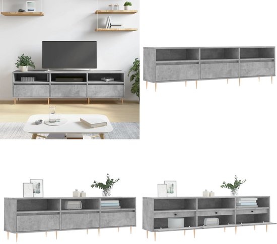 vidaXL Tv-meubel wandgemonteerd 80x30x41 cm betongrijs, tv kast, wandkast, tv dressoir, opbergkast, tv kastje, tv wandmeubel, wandmeubel, dressoir