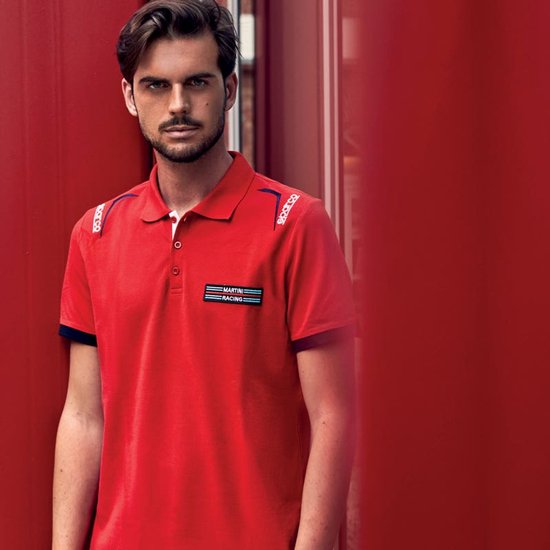 Sparco Martini Racing Polo - Polo élégant pour les passionnés de sport automobile - Taille XL - Zwart