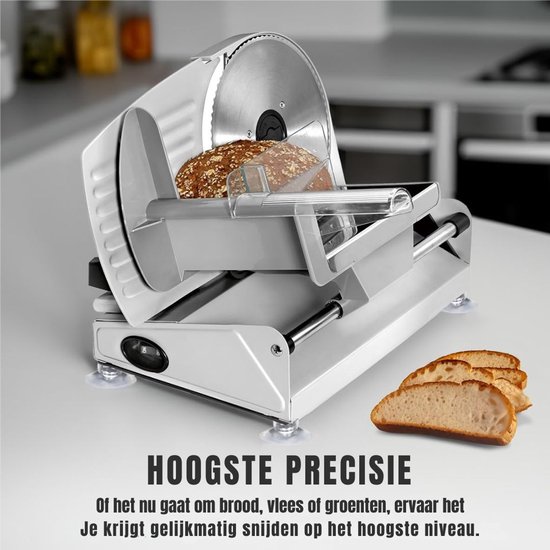 Trancheuse à viande Zylo® - Trancheuse multi-usages - Trancheuse à viande pour la maison - Trancheuse multifonctionnelle avec Ø 190 mm - 27 x 19 x 24 cm - Argent