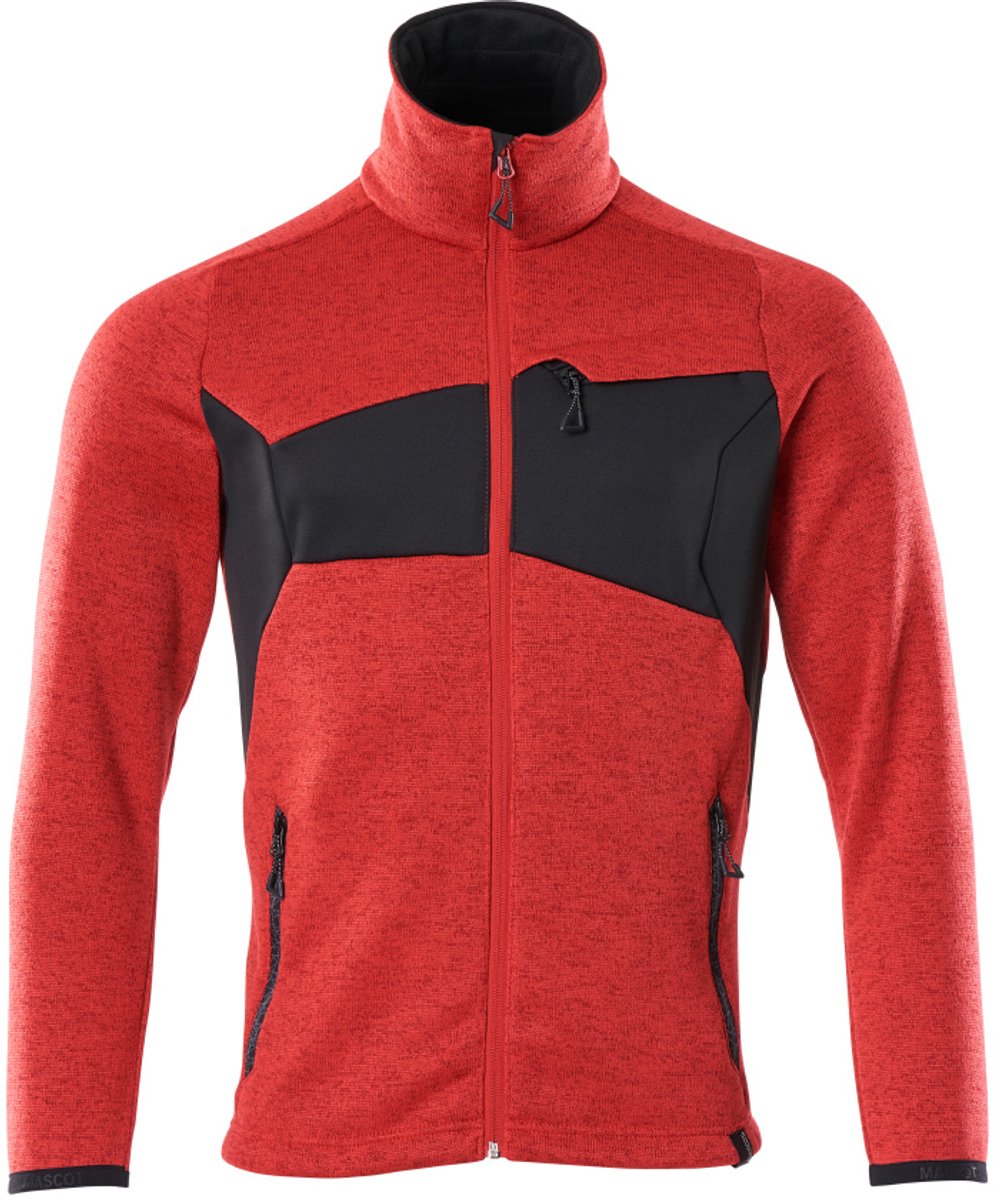 Mascot Accelerate Gebreide trui met rits 18105-951 - signaalrood/zwart - 4XL