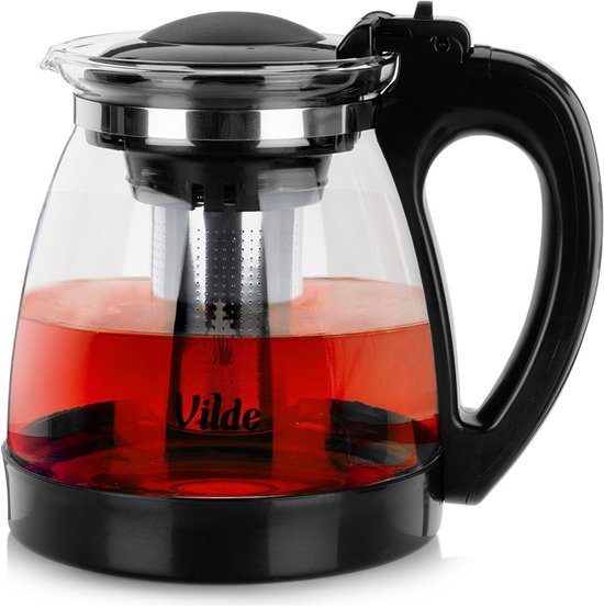 Theepot met Filter Glas 2 l - Koffie- en Thee Pot - Infuser - Theezeef - Filter - Zeef