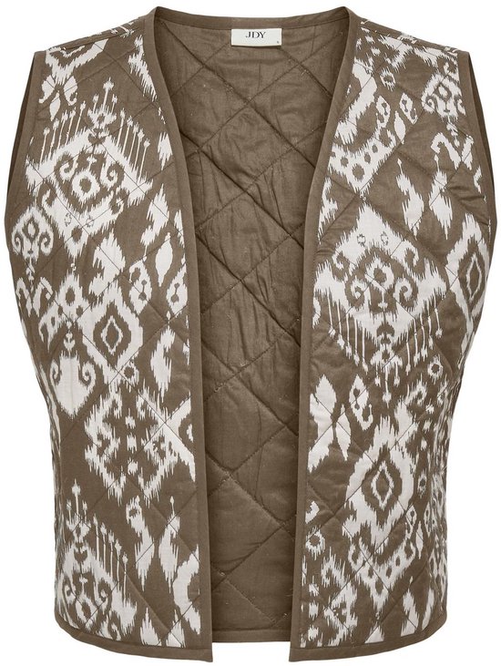 JDY JDYTIGER WAISTCOAT WVN Dames Gilet - Sepia Tint Ikat Cream