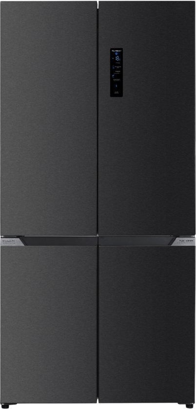 Wiggo WR-MD19E 4-deurs koel-vriescombinatie 505L No-Frost slot-in design convertibele zone inox