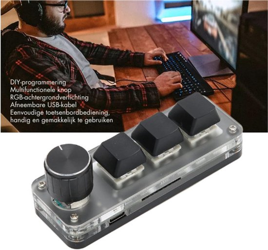 Mini 3 Key Keyboard, USB Wired 2.4G Wireless Mechanical Gaming