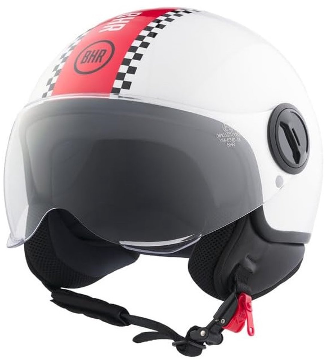 BHR 835 - Vespa helm - finish line - maat S - scooterhelm - ook voor motor of bromfiets