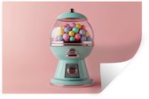 Muurstickers - Sticker Folie - Kauwgom - Retro - Snoep - Roze - 120x80 cm - Plakfolie - Muurstickers Kinderkamer - Zelfklevend Behang - Zelfklevend behangpapier - Stickerfolie