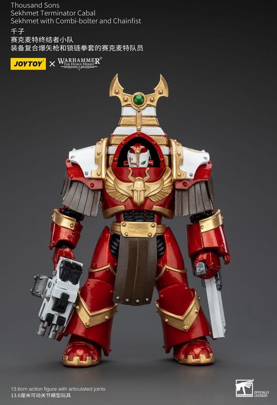 Figurine articulée Joy Toy (CN) Warhammer The Horus Heresy 1/18 Thousand Sons Sekhmet Terminator Cabal Sekhmet avec Combi-Bolter et Chainfist 14 cm