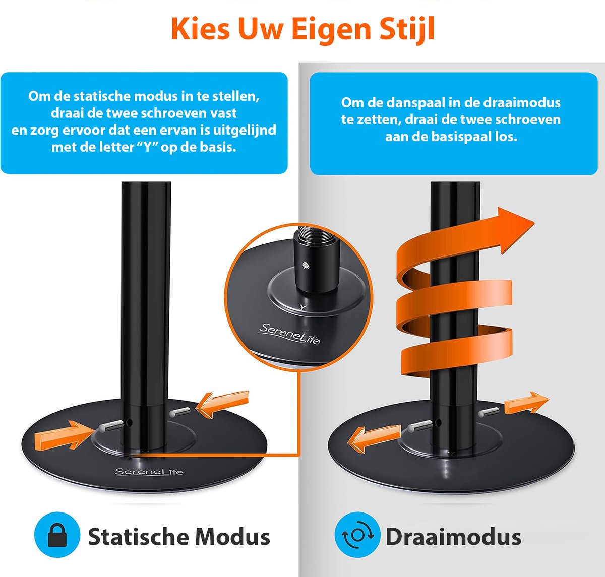 Serenlife Barre Pole Dance Professionnelle - Portable & Amovible