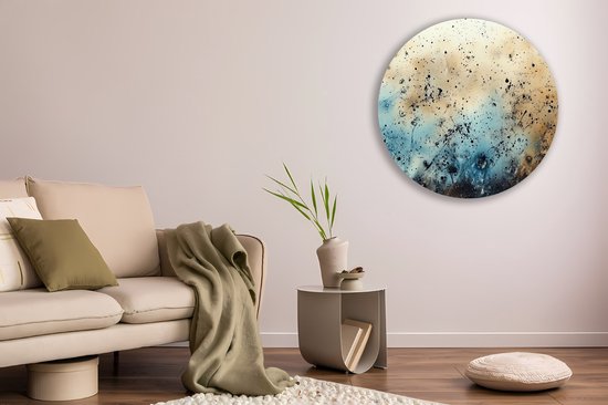 Saammp Forex Muurcirkel - dynamische spikkels - Abstract - Ø 80 - Wandcirkel - Wanddecoratie Cirkel - Muurdecoratie Woonkamer - Slaapkamer decoratie - Rond Schilderij