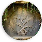 Saammp Forex Muurcirkel - Poort in natuur - Landschap - Botanisch - Ø 70 - Wandcirkel - Wanddecoratie Cirkel - Muurdecoratie Woonkamer - Slaapkamer decoratie - Rond Schilderij