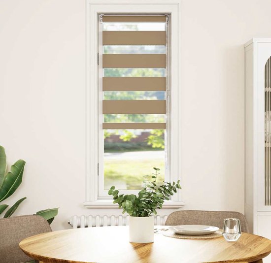 vidaXL - Zebra - Store - 40x150 - cm - largeur du tissu - 35,9 - cm - polyester - marron sable