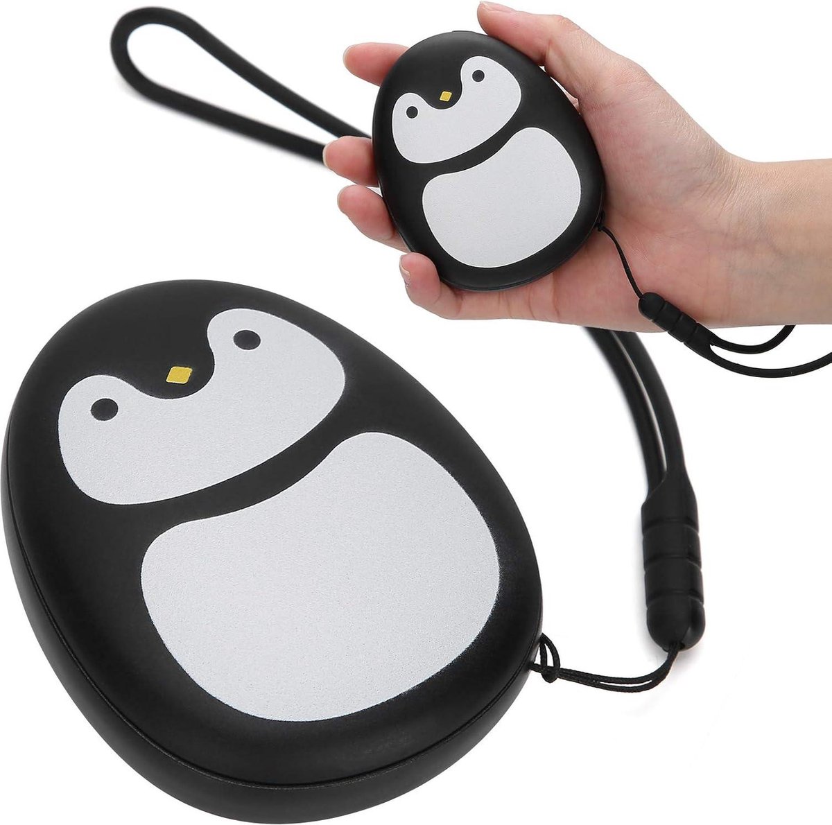 Elektrische handwarmer cartoon schattig draagbaar - USB powerbank 4000 mAh - USB-zakwarmer - pinguïn (zwart) . — cadeau in Gadgets - foto 2