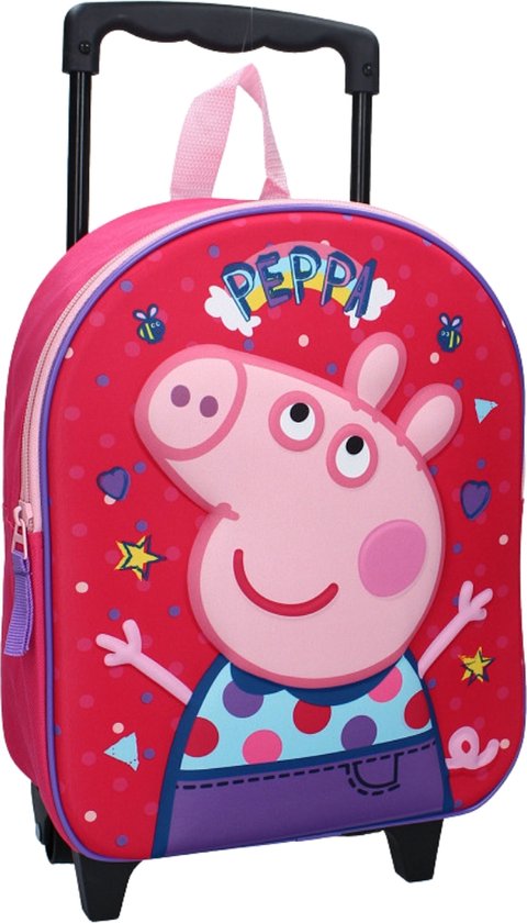 Trolley Pieghevole Peppa Pig Per Bambina - Valigetta Da Cabina Viola Lilla Con Ruote (Entertainment One)