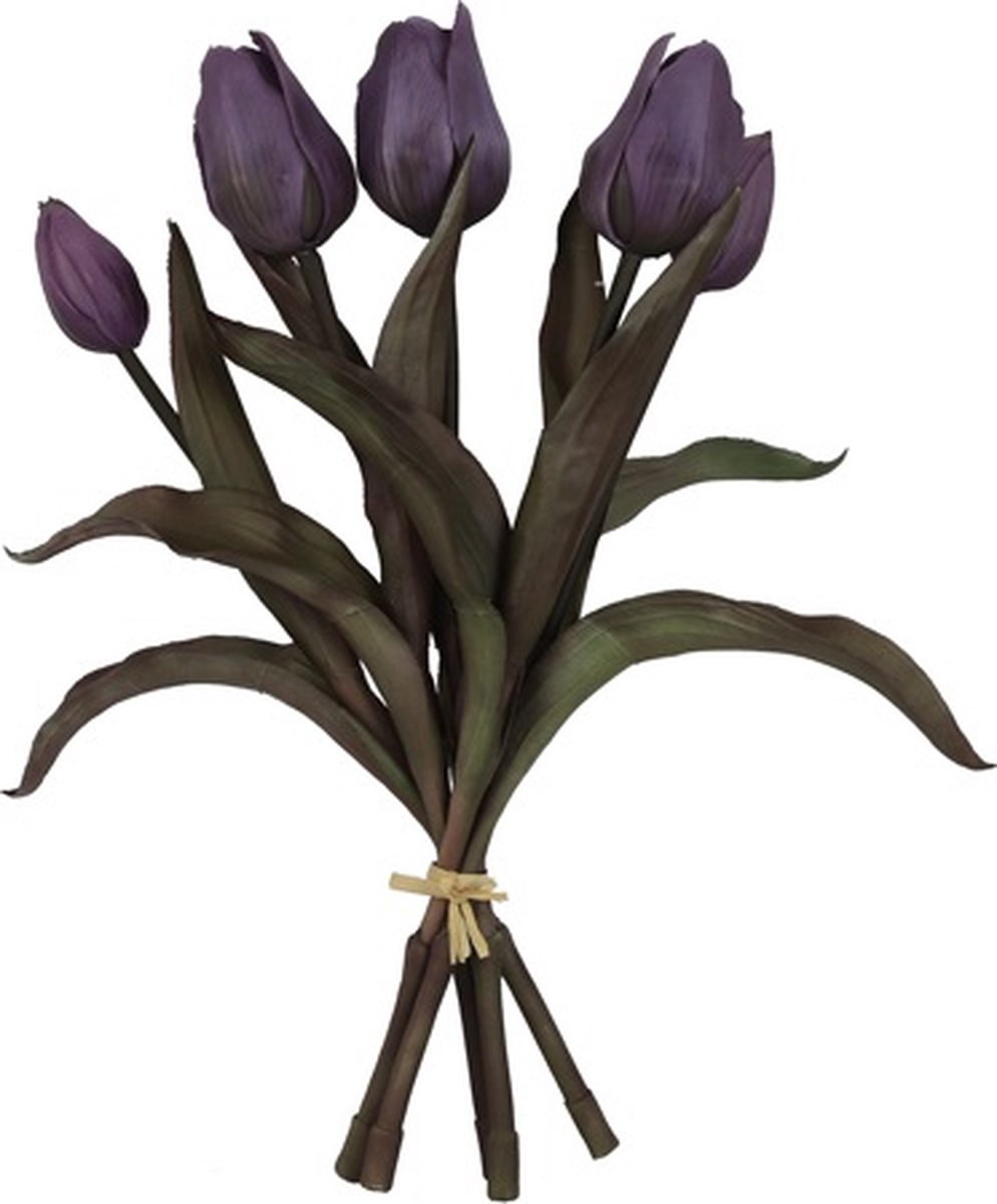 Countryfield Kunstboeket Tulipa paars- kunst tulpen- Moederdag