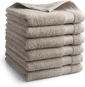 Bol.com DoubleDry Hotel Handdoeken 50 x 100 cm – Set van 6 – 100% Katoen 500 g/m2 – Zacht & Absorberend - Beige Taupe aanbieding
