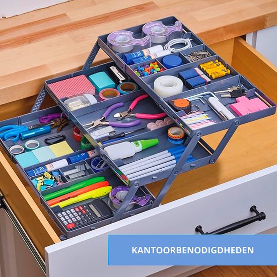 Lade-organizer op Meerdere Niveaus, Uitbreidbare Kleine Lade Opvouwbare Slimme Lade-organizer Lade Bureau-organizer Slimme Lade-organizer voor Keuken, Make-up, Sieraden, Bureau