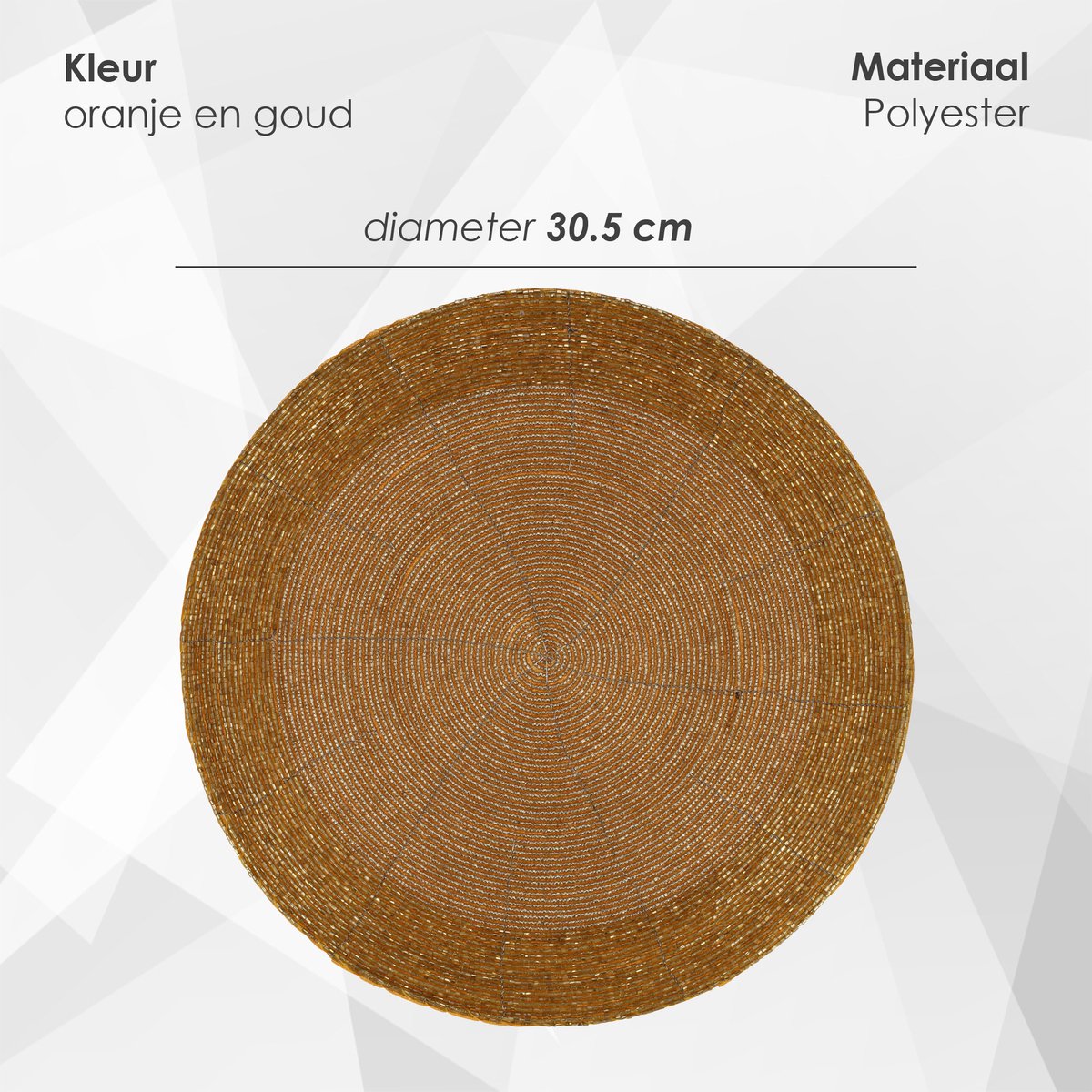 4PCS Rose Gold Round Flower Placemat, Geperste Vinyl Metallic Placemats, Ronde Holle Isolatie Placemats en Coaster, voor Warmte-isolatie van Dinerborden, Tafeldecoratie