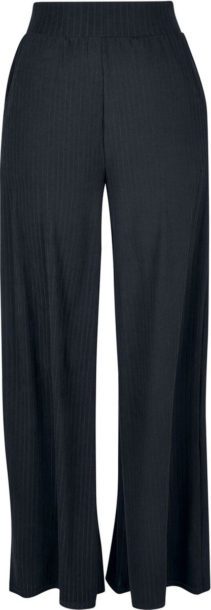 Urban Classics Ladies Rib Jersey Wide Leg Trousers Stoffen broeken S Zwart