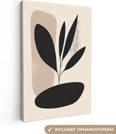 Peinture sur toile 40x60 cm - Décoration murale Plante - Beige - Japandi - Décoration murale murale salon - Décoration chambre - Accessoires de chambre - Peintures sur toile
