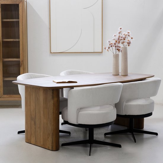 Giga Meubel Eettafel Dai - Deens Ovaal - Naturel - Mangohout - 200cm