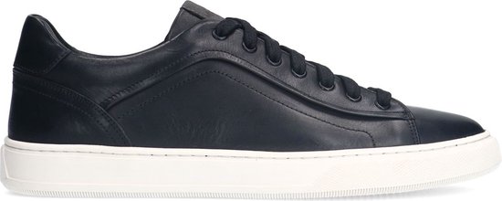 Manfield - Homme - Baskets en cuir noir - Taille 40