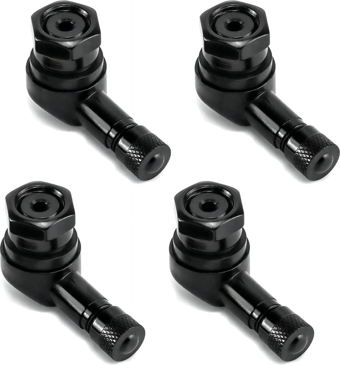 4-delige velgenventieladapter van aluminiumlegering - bandenventielverlenging en drukcompensatie - voor motorfietsen - 113 mm velgdiameter .