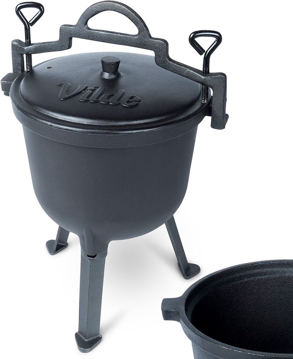Heksenketel Gietijzeren op Poten met Deksel CAST LINE 8 l - Cauldron - Potjie-Ketel - BBQ