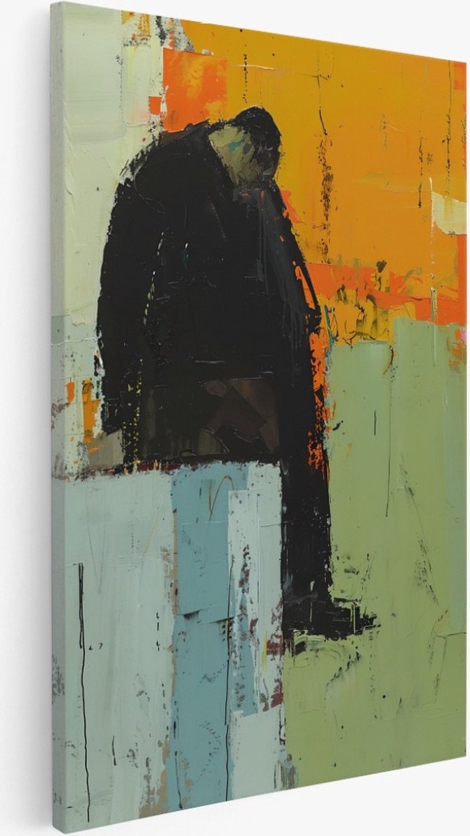 Saammp Canvas Schilderij - Abstract - Kunst - 80x120 - Foto op canvas - Wanddecoratie - Muurdecoratie Woonkamer - Slaapkamer decoratie - Canvas Print Multicolor