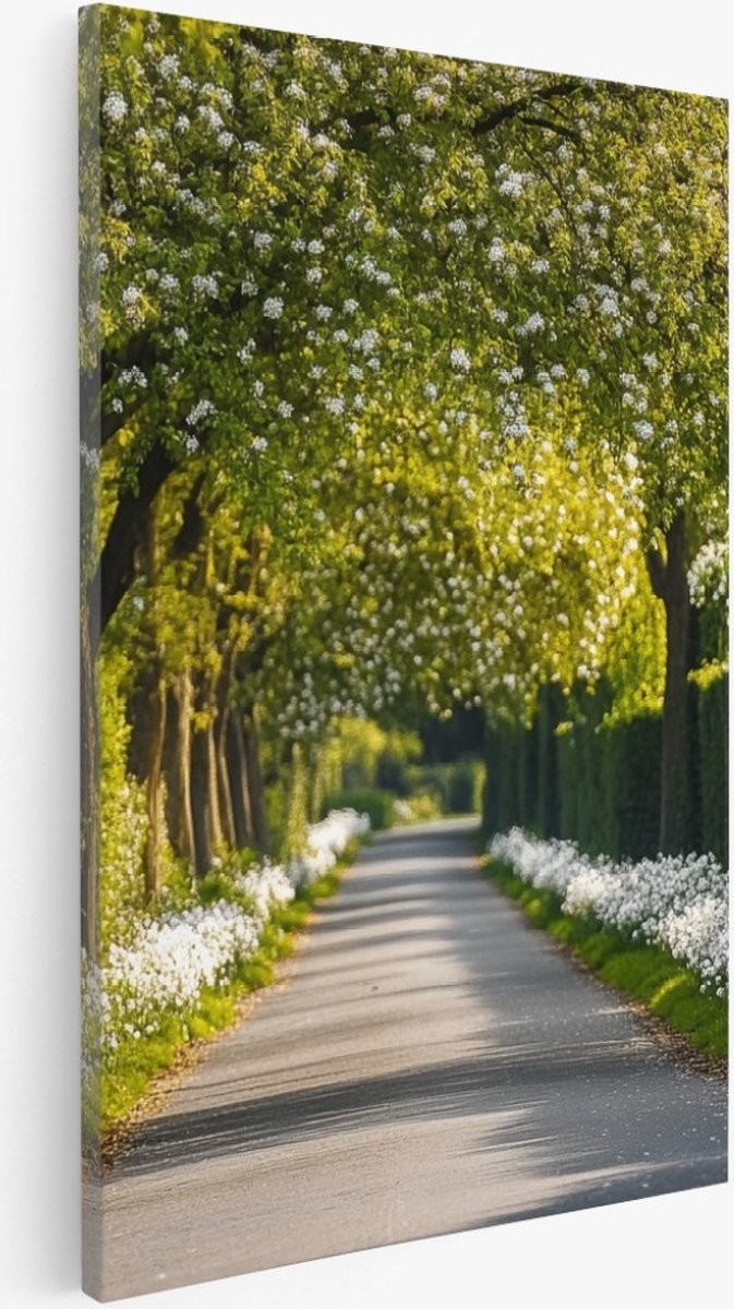 Saammp Canvas Schilderij - Natuur - Abstract besneeuwd bos - Winter - 40x50 - Foto op canvas - Wanddecoratie - Muurdecoratie Woonkamer - Slaapkamer decoratie - Canvas Print Multicolor