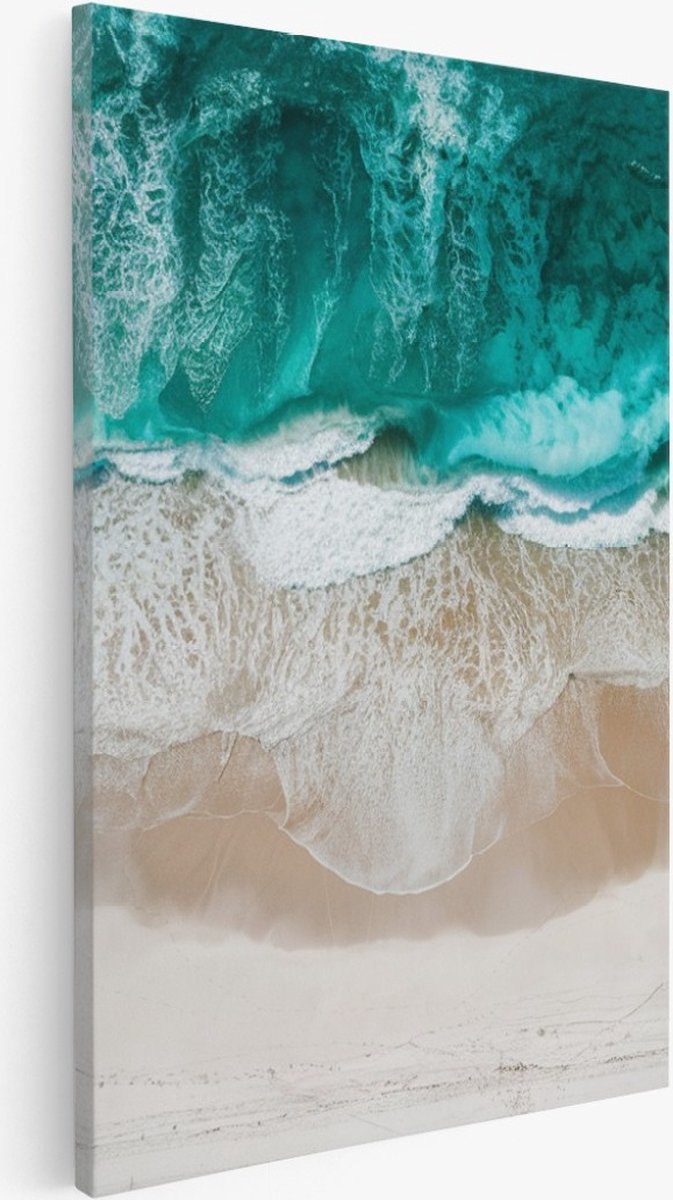 Saammp Canvas Schilderij - Strand - Abstract - 40x60 - Foto op canvas - Wanddecoratie - Muurdecoratie Woonkamer - Slaapkamer decoratie - Canvas Print Multicolor