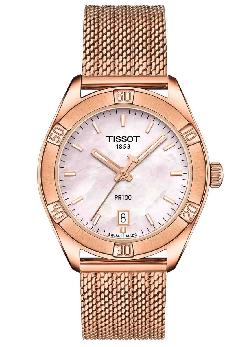 Tissot PR 100 Sport Chic T1019103315100 Horloge - Staal - Rosékleurig - Ø 36 mm