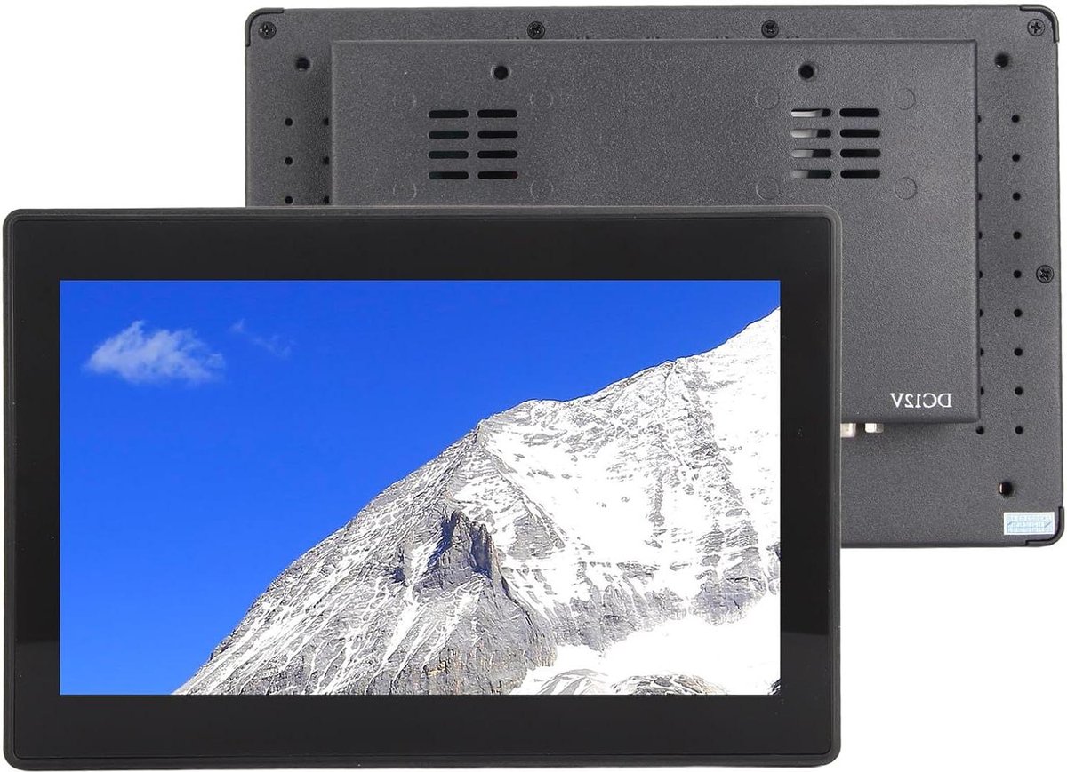 8-inch Touchscreen monitor - 1280x720P Mini IPS monitor met HDMI VGA USB AVI R L BNC - Breedbeeld 16:9 Capacitieve Touchscreen monitor - Wandmontage - IP65 Waterdicht (EU stekker) .