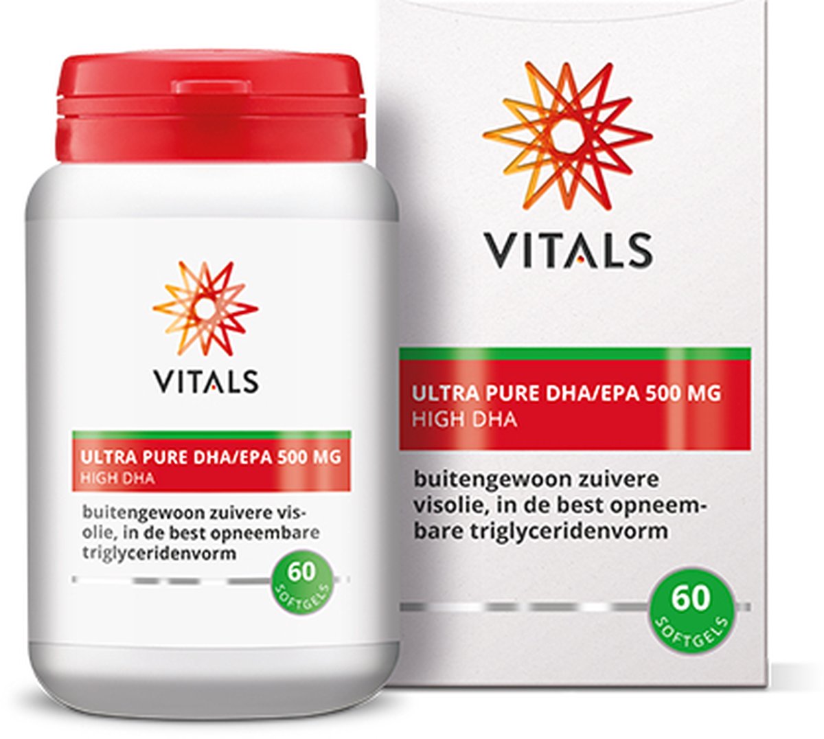 Goedkoopste Vitals Ultra Pure DHA/EPA 500 mg - 60 softgels - omega 3. Bij uitstek geschikt voor zwangeren, bij borstvoeding en voor 50 . Buitengewoon zuivere visolie, in de best opneembare triglyceridenvorm.