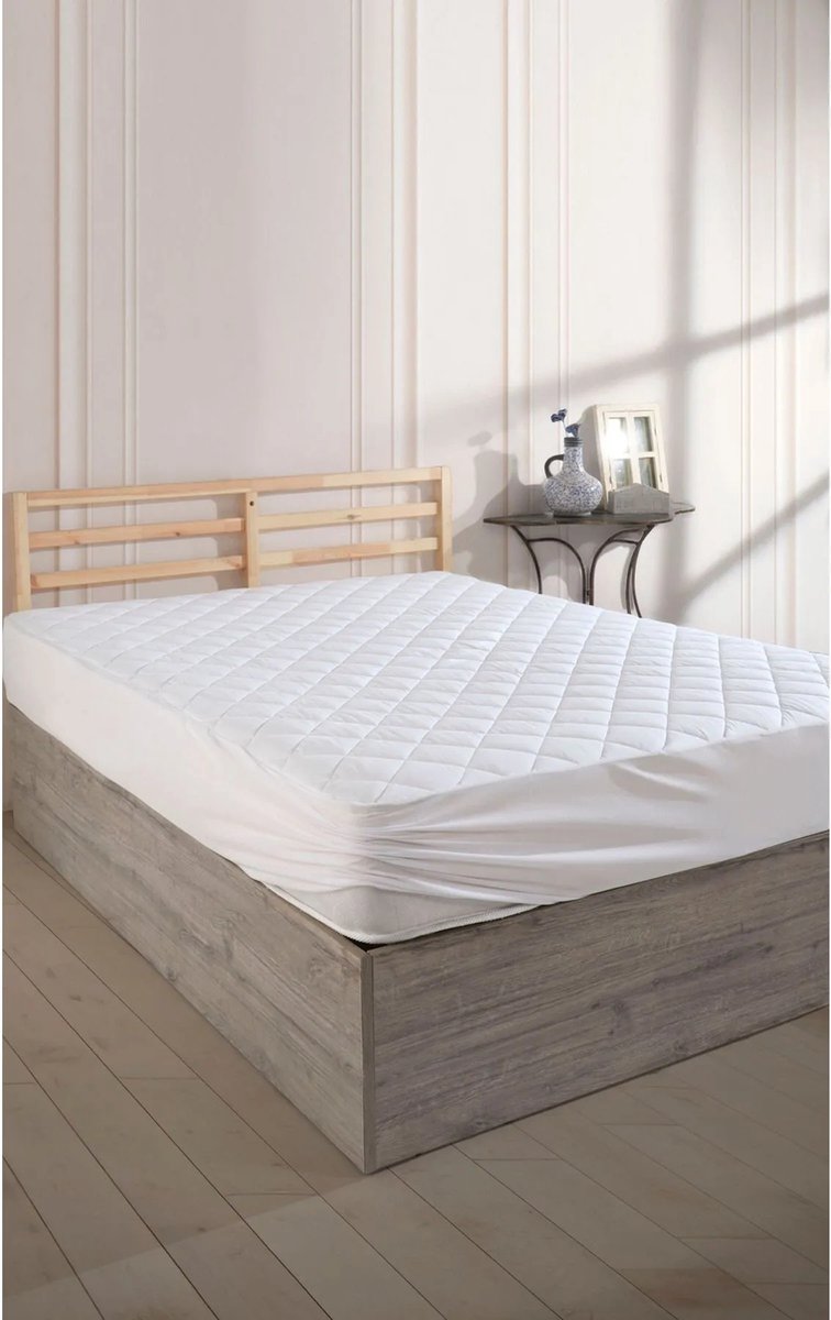 Matrasbeschermers - Waterdicht Matrasbeschermer - 200x220 cm - Wit - 100% Katoen - Kapitone - Gewatteerde Matrasbeschermer - Fitted - Hoeslakenbadstof Rondom Elastiek - Waterdichte Matras Beschermer - Incontinentie