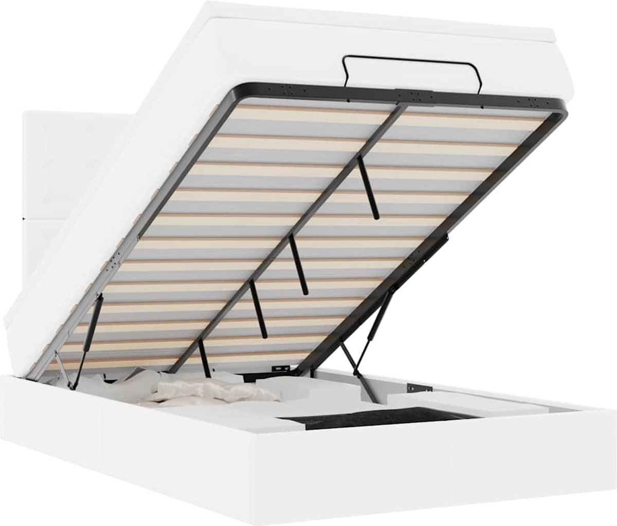 vidaXL - Ottoman - bed - met - matras - 120x200cm - kunstleer - wit