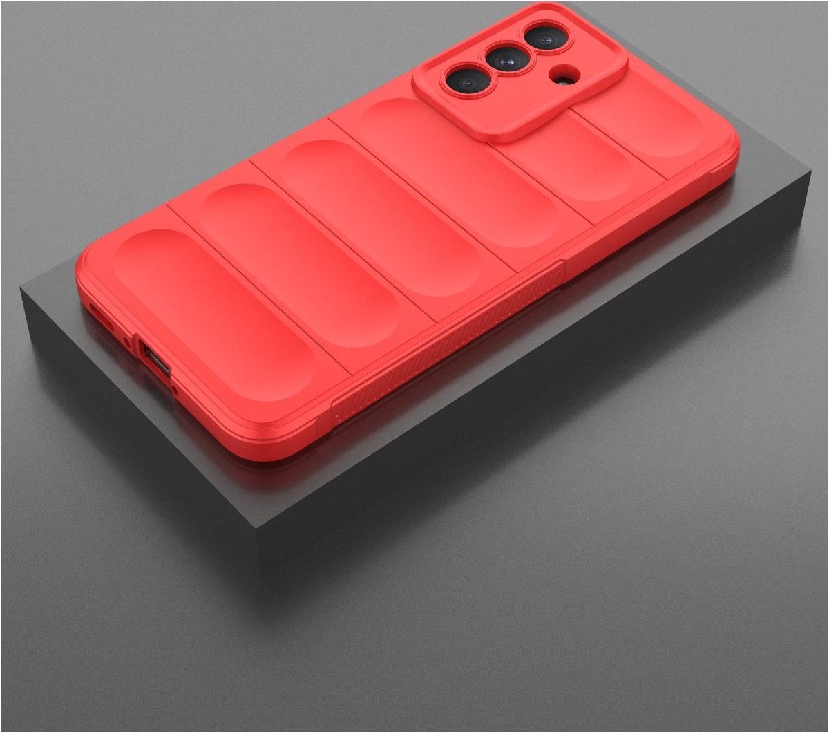 Mobigear Hoesje geschikt voor Samsung Galaxy A56 Telefoonhoesje Flexibel TPU | Mobigear Bumpy Backcover | Galaxy A56 Case | Back Cover - Rood